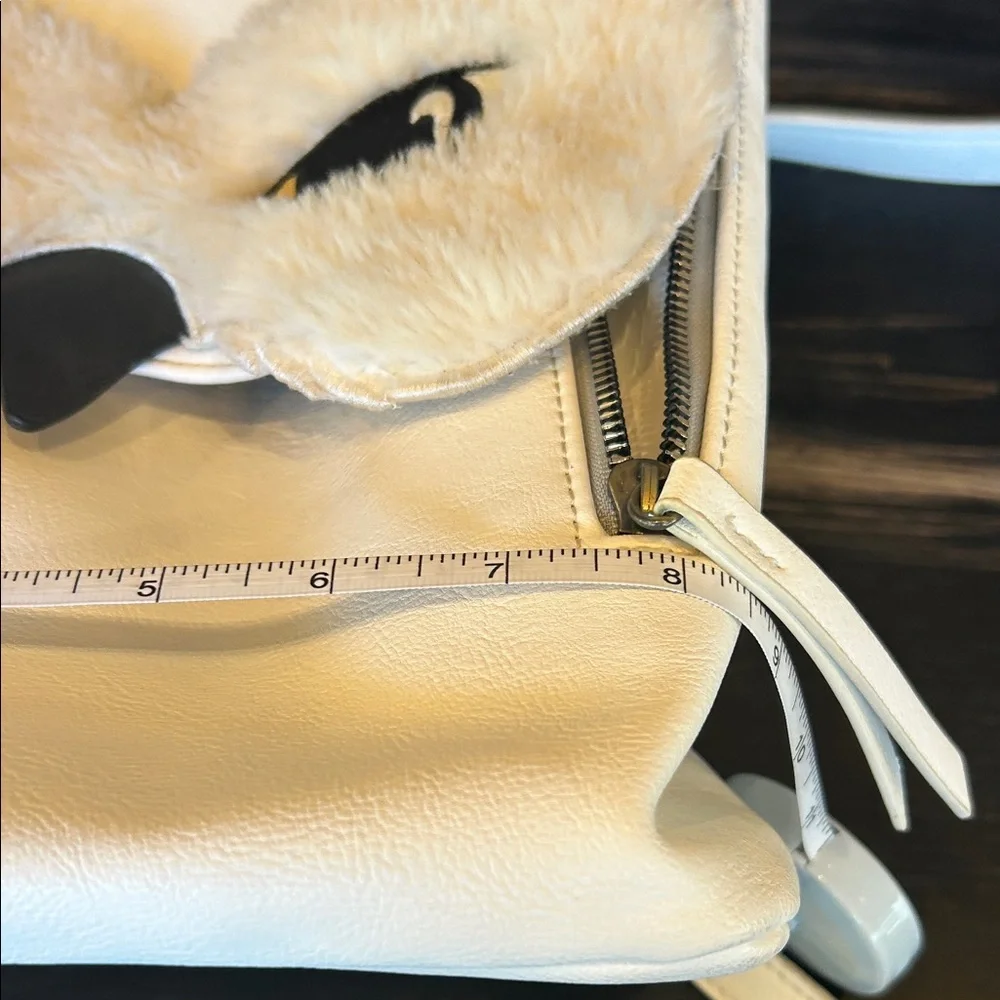 Harry Potter Hedwig Face Mini Faux Leather Backpack Purse-white